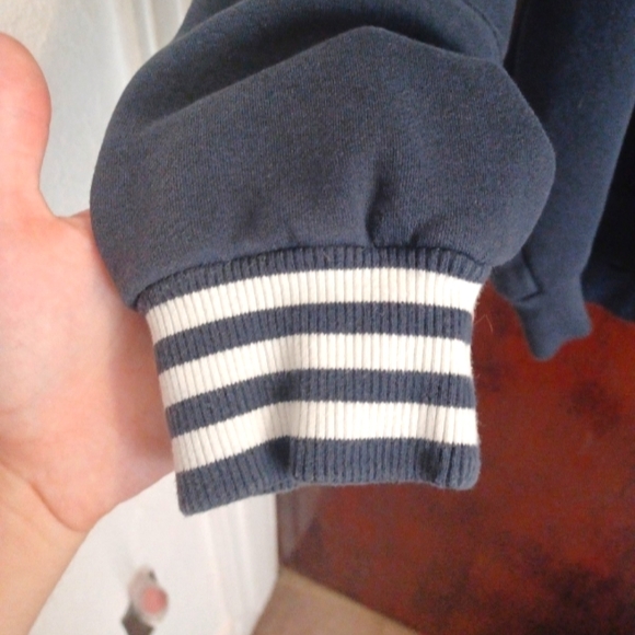 Adidas Spell Out Logo Hoodie Blue Men's Medium - Picture 5 of 8